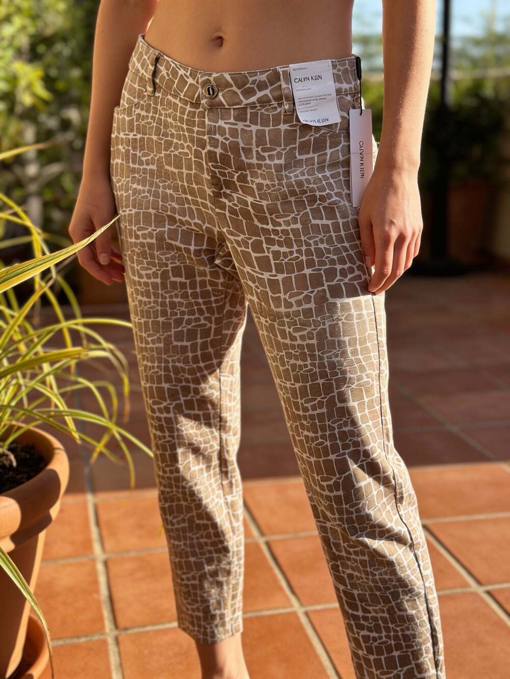 Calvin Klein Women's Mid Rise Slim Stretch Cotton Ankle Pants 6 NWT